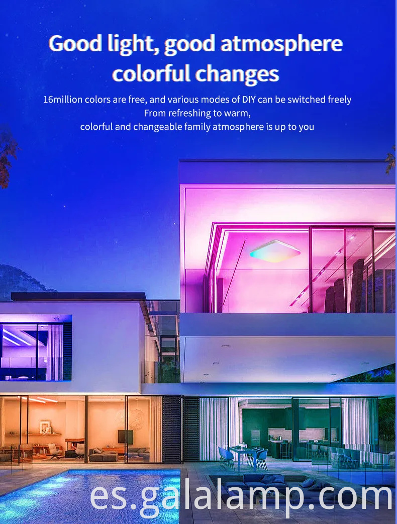 Smart RGBW Luz de techo dimmable con características de control remoto